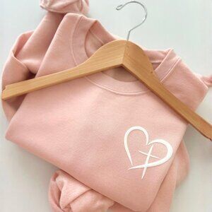 Puff Heart Cross Sweatshirt| Christian Faith-Based